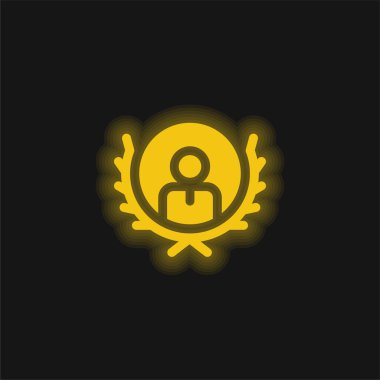 Ödül sarı parlak neon simgesi