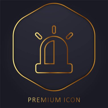 Alarm altın çizgi premium logosu veya simgesi