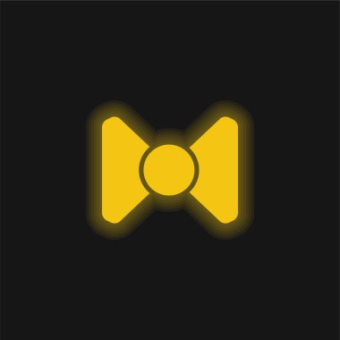 Siyah Siluet 'i selamla, sarı parlak neon ikon