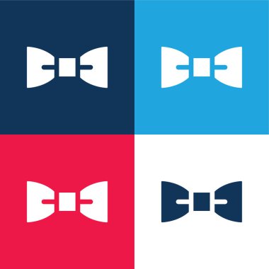 Papyon mavi ve kırmızı dört renk minimal simge seti