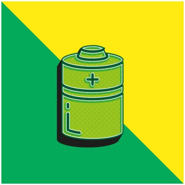 Piller yeşil ve sarı modern 3d vektör simgesi logosu