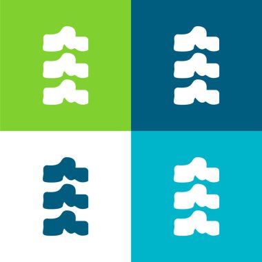 Anatomic Spine Flat four color minimal icon set clipart