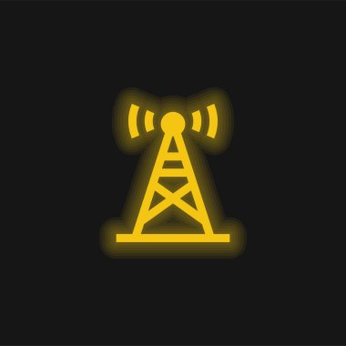 Anten sarısı parlak neon simgesi
