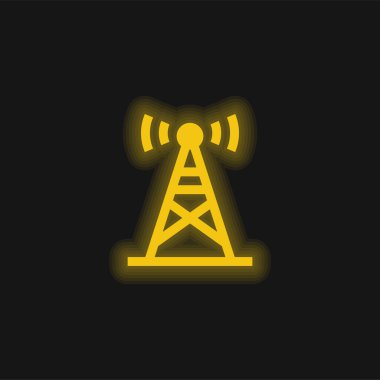 Anten sarısı parlak neon simgesi