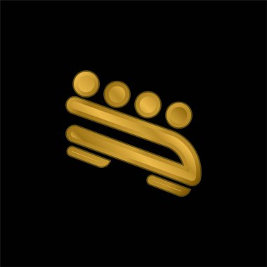 Bobsled altın kaplama metalik simge veya logo vektörü