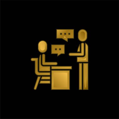 Atanan altın kaplama metalik simge veya logo vektörü