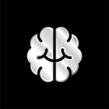 Beyin gümüş kaplamalı metalik simge