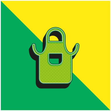 Önlük yeşil ve sarı modern 3D vektör simgesi logosu