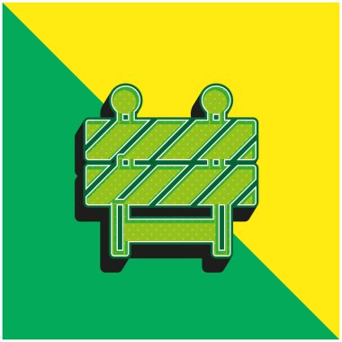 Bariyer Yeşil ve Sarı Modern 3D vektör simgesi logosu