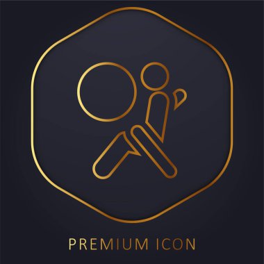 Hava yastığı altın çizgi prim logosu veya simgesi