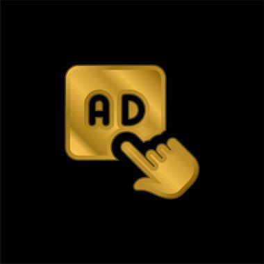 Altın kaplamalı metalik simge veya logo vektörü