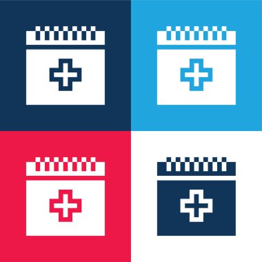 Kan mavisi ve kırmızı dört renk simgesi seti