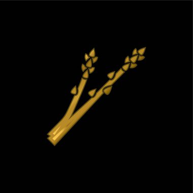 Kuşkonmaz altın kaplama metalik simge veya logo vektörü
