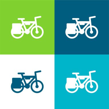 Bisiklet Düz 4 renk en küçük simge kümesi