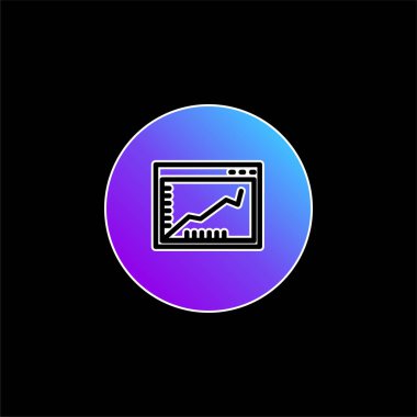 Bir Çember mavi eğimli vektör simgesi içindeki bir tarayıcı penceresinde yükseltici Satırı Grafiği