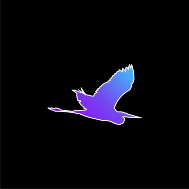 Bird Heron Flying Shape blue gradient vector icon clipart