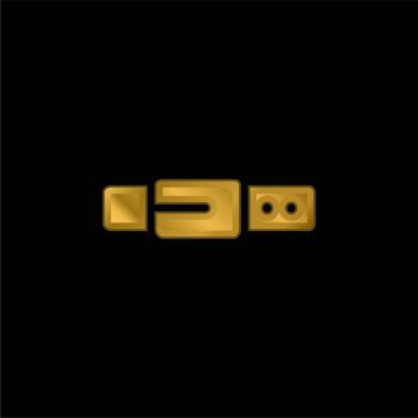 Kemer altın kaplama metalik simge veya logo vektörü