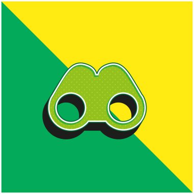 Dürbünler Yeşil ve Sarı Modern 3D vektör simgesi logosu