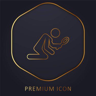 Archeologist golden line premium logo or icon clipart