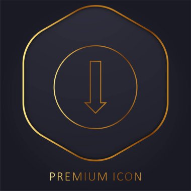 Arrow Pointing To Down golden line premium logo or icon clipart