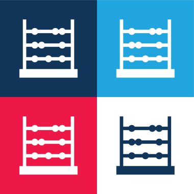 Abaküs mavi ve kırmızı dört renk en küçük simge kümesi