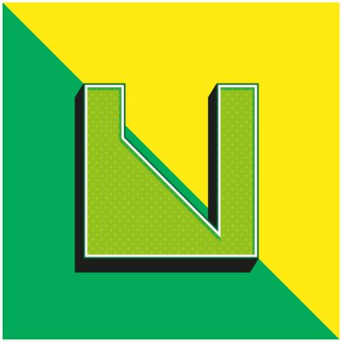 Soyut Yeşil ve sarı modern 3D vektör simgesi logosu