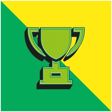 Ödül Yeşil ve Sarı Modern 3D vektör simgesi logosu
