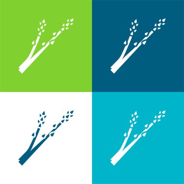 Asparagus Düz 4 renk simgesi seti