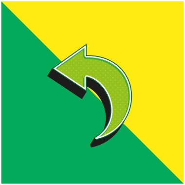 Back Arrow Green and yellow modern 3d vector icon logo clipart