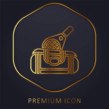 Altın çizgi prim logosu veya simgesi