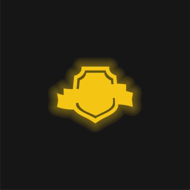 Ödül Kalkanı sarı parlak neon simgesi