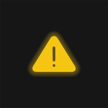 Alert yellow glowing neon icon clipart