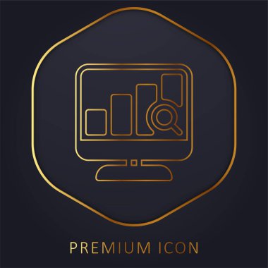 Analitik altın çizgi prim logosu veya simgesi