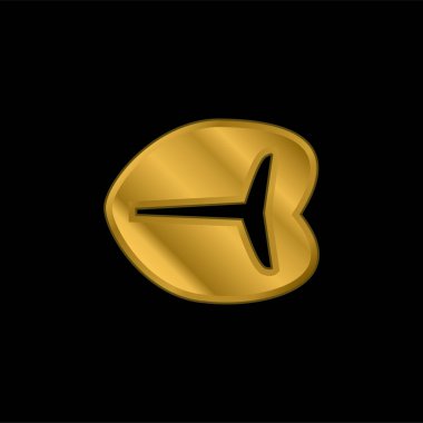 Biftek altın kaplama metalik simge veya logo vektörü