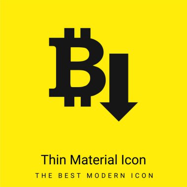 Bitcoin Down Arrow minimal bright yellow material icon clipart