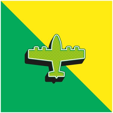 Bombacı Yeşil ve Sarı modern 3D vektör simgesi logosu