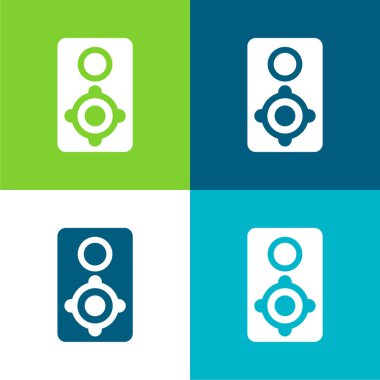 Büyük Hoparlör Düz 4 renk en küçük simge kümesi