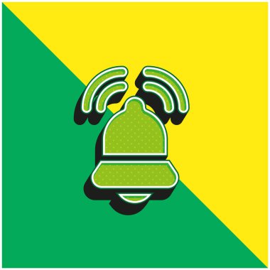 Bell Green ve sarı modern 3D vektör simgesi logosu