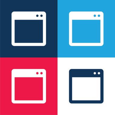 Temel Pencere Görünümü Mavi ve Kırmızı Minimum Renk Simgesi