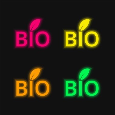 Biyo Enerji Sembolü: Parlak neon vektör simgesi