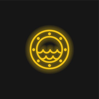 Tekne Penceresi Sarı parlak neon simgesi