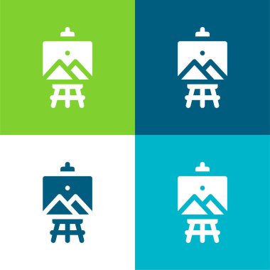 Art Düz 4 renk simgesi seti