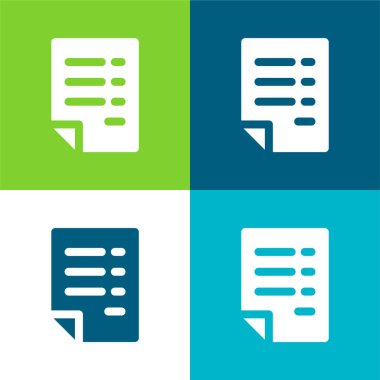 Bill Düz 4 renk en küçük simge kümesi