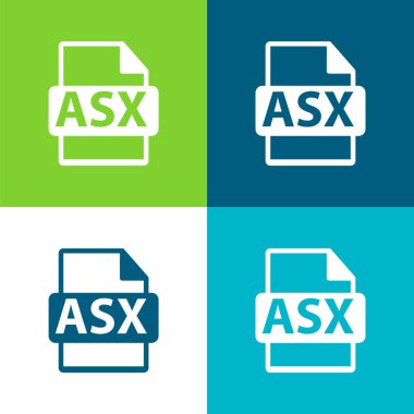 ASX File Format Symbol Flat four color minimal icon set clipart