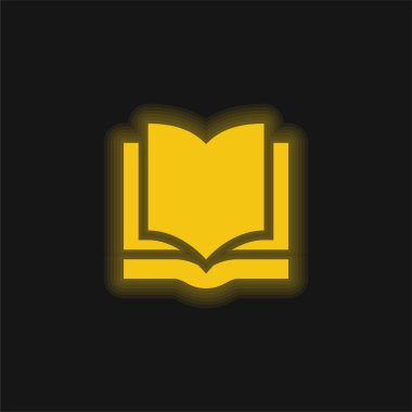 Kitap sarı parlak neon simgesi