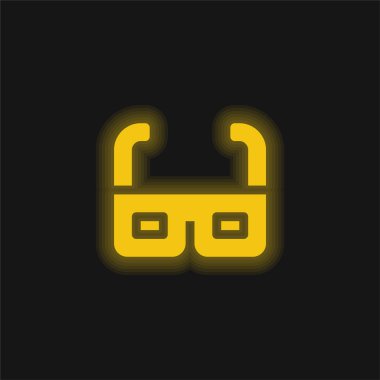 3d Gözlük Sarı Parlak Neon simgesi