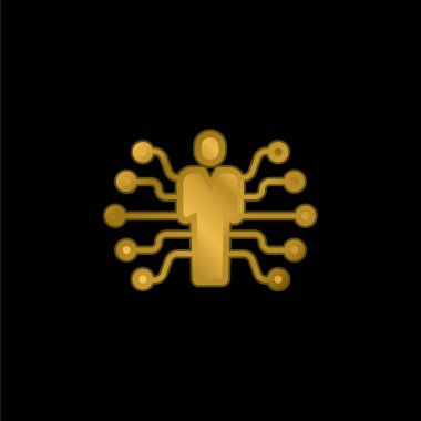 AI altın kaplama metalik simge veya logo vektörü