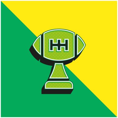 Ödül Yeşil ve Sarı Modern 3D vektör simgesi logosu