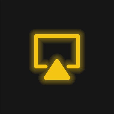 Parlayan sarı neon simgesi