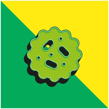 Bakteri Yeşil ve Sarı modern 3d vektör simgesi logosu